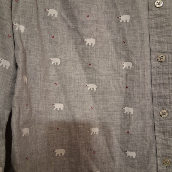 Talbots Gray Shirt with Bear Print - Picture 2 of 9
